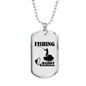 Fishing Daddy Necklace Stainless Steel or 18k Gold Dog Tag 24" Chain-Express Your Love Gifts