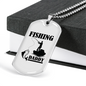 Fishing Daddy Necklace Stainless Steel or 18k Gold Dog Tag 24" Chain-Express Your Love Gifts