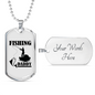Fishing Daddy Necklace Stainless Steel or 18k Gold Dog Tag 24" Chain-Express Your Love Gifts