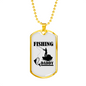 Fishing Daddy Necklace Stainless Steel or 18k Gold Dog Tag 24" Chain-Express Your Love Gifts