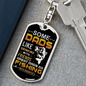 Fishing Daughter To Dad Keychain Stainless Steel or 18k Gold Dog Tag Keyring-Express Your Love Gifts