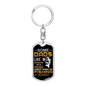 Fishing Daughter To Dad Keychain Stainless Steel or 18k Gold Dog Tag Keyring-Express Your Love Gifts