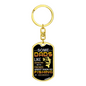Fishing Daughter To Dad Keychain Stainless Steel or 18k Gold Dog Tag Keyring-Express Your Love Gifts