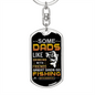Fishing Daughter To Dad Keychain Stainless Steel or 18k Gold Dog Tag Keyring-Express Your Love Gifts