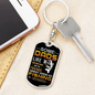 Fishing Daughter To Dad Keychain Stainless Steel or 18k Gold Dog Tag Keyring-Express Your Love Gifts