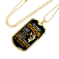 Fishing Daughter To Dad Necklace Stainless Steel or 18k Gold Dog Tag 24" Chain-Express Your Love Gifts