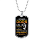 Fishing Daughter To Dad Necklace Stainless Steel or 18k Gold Dog Tag 24" Chain-Express Your Love Gifts