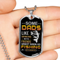 Fishing Daughter To Dad Necklace Stainless Steel or 18k Gold Dog Tag 24" Chain-Express Your Love Gifts