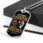 Fishing Daughter To Dad Necklace Stainless Steel or 18k Gold Dog Tag 24" Chain-Express Your Love Gifts