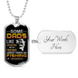 Fishing Daughter To Dad Necklace Stainless Steel or 18k Gold Dog Tag 24" Chain-Express Your Love Gifts