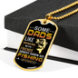 Fishing Daughter To Dad Necklace Stainless Steel or 18k Gold Dog Tag 24" Chain-Express Your Love Gifts