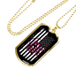 Fishing Flag Necklace Stainless Steel or 18k Gold Dog Tag 24" Chain-Express Your Love Gifts