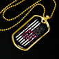 Fishing Flag Necklace Stainless Steel or 18k Gold Dog Tag 24" Chain-Express Your Love Gifts