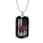 Fishing Flag Necklace Stainless Steel or 18k Gold Dog Tag 24" Chain-Express Your Love Gifts