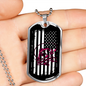 Fishing Flag Necklace Stainless Steel or 18k Gold Dog Tag 24" Chain-Express Your Love Gifts