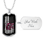 Fishing Flag Necklace Stainless Steel or 18k Gold Dog Tag 24" Chain-Express Your Love Gifts