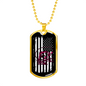 Fishing Flag Necklace Stainless Steel or 18k Gold Dog Tag 24" Chain-Express Your Love Gifts