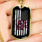 Fishing Flag Necklace Stainless Steel or 18k Gold Dog Tag 24" Chain-Express Your Love Gifts