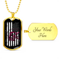 Fishing Flag Necklace Stainless Steel or 18k Gold Dog Tag 24" Chain-Express Your Love Gifts