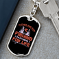 Fishing For Life Keychain Stainless Steel or 18k Gold Dog Tag Keyring-Express Your Love Gifts