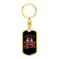 Fishing For Life Keychain Stainless Steel or 18k Gold Dog Tag Keyring-Express Your Love Gifts