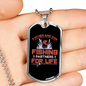 Fishing For Life Necklace Stainless Steel or 18k Gold Dog Tag 24" Chain-Express Your Love Gifts