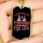Fishing For Life Necklace Stainless Steel or 18k Gold Dog Tag 24" Chain-Express Your Love Gifts