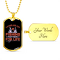 Fishing For Life Necklace Stainless Steel or 18k Gold Dog Tag 24" Chain-Express Your Love Gifts