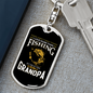 Fishing Grandpa Fishing Keychain Stainless Steel or 18k Gold Dog Tag Keyring-Express Your Love Gifts