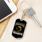 Fishing Grandpa Fishing Keychain Stainless Steel or 18k Gold Dog Tag Keyring-Express Your Love Gifts