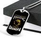 Fishing Grandpa Necklace Stainless Steel or 18k Gold Dog Tag 24" Chain-Express Your Love Gifts