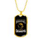 Fishing Grandpa Necklace Stainless Steel or 18k Gold Dog Tag 24" Chain-Express Your Love Gifts