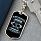 Fishing Hooker Keychain Stainless Steel or 18k Gold Dog Tag Keyring-Express Your Love Gifts