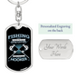 Fishing Hooker Keychain Stainless Steel or 18k Gold Dog Tag Keyring-Express Your Love Gifts