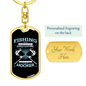 Fishing Hooker Keychain Stainless Steel or 18k Gold Dog Tag Keyring-Express Your Love Gifts