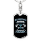 Fishing Hooker Keychain Stainless Steel or 18k Gold Dog Tag Keyring-Express Your Love Gifts