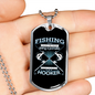 Fishing Hooker Necklace Stainless Steel or 18k Gold Dog Tag 24" Chain-Express Your Love Gifts