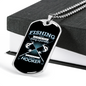 Fishing Hooker Necklace Stainless Steel or 18k Gold Dog Tag 24" Chain-Express Your Love Gifts