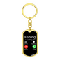 Fishing Is Calling Keychain Stainless Steel or 18k Gold Dog Tag Keyring-Express Your Love Gifts