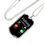 Fishing Is Calling You Necklace Stainless Steel or 18k Gold Dog Tag 24" Chain-Express Your Love Gifts