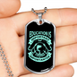 Fishing Is Importanter Green Necklace Stainless Steel or 18k Gold Dog Tag 24" Chain-Express Your Love Gifts