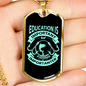 Fishing Is Importanter Green Necklace Stainless Steel or 18k Gold Dog Tag 24" Chain-Express Your Love Gifts