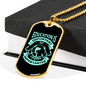 Fishing Is Importanter Green Necklace Stainless Steel or 18k Gold Dog Tag 24" Chain-Express Your Love Gifts