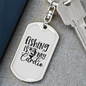 Fishing Is My Cardio Keychain Stainless Steel or 18k Gold Dog Tag Keyring-Express Your Love Gifts