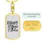 Fishing Is My Cardio Keychain Stainless Steel or 18k Gold Dog Tag Keyring-Express Your Love Gifts