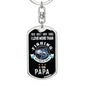 Fishing Papa Dog Tag Pendant Keychain Stainless Steel or 18k Gold-Express Your Love Gifts
