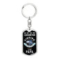 Fishing Papa Dog Tag Pendant Keychain Stainless Steel or 18k Gold-Express Your Love Gifts