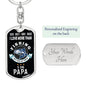 Fishing Papa Dog Tag Pendant Keychain Stainless Steel or 18k Gold-Express Your Love Gifts