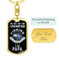 Fishing Papa Dog Tag Pendant Keychain Stainless Steel or 18k Gold-Express Your Love Gifts