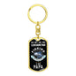 Fishing Papa Dog Tag Pendant Keychain Stainless Steel or 18k Gold-Express Your Love Gifts